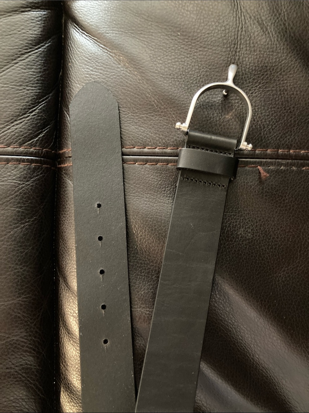 Ariat Black Leather Belt with Silver English Spur Buckle